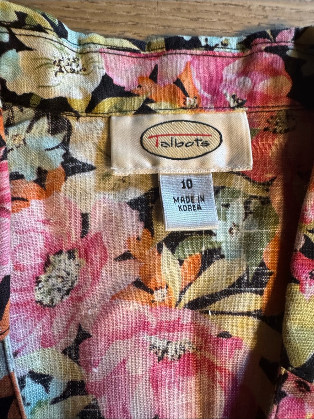 Vintage 90s Talbots 100% Linen Floral Button-Up Shirt | Cottagecore Boho | Size - Picture 6 of 6